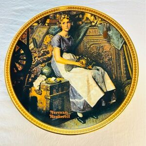 Norman Rockwell Gold Collector Plate with Back-stamp